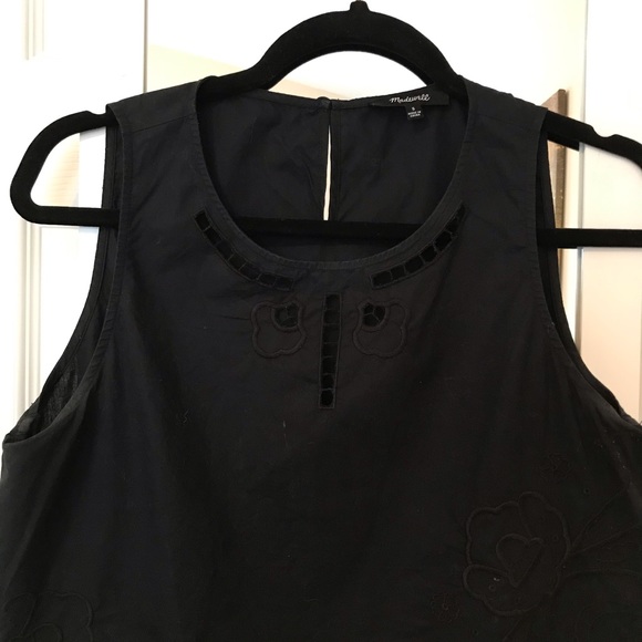 Madewell Black Embroidered Tank - Picture 3 of 4